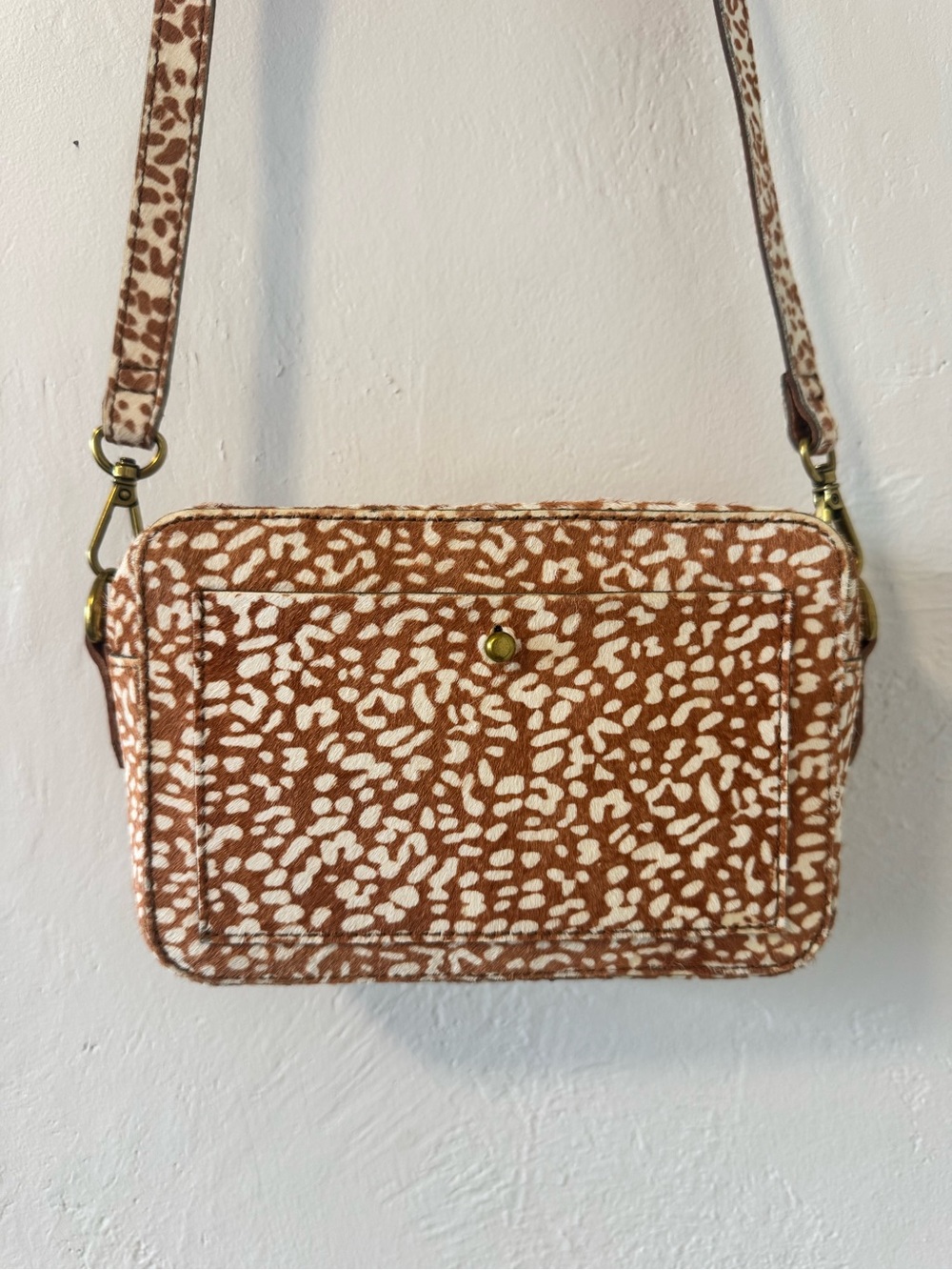 Madewell the Transport Camera bag cheetah animal print cross body purse